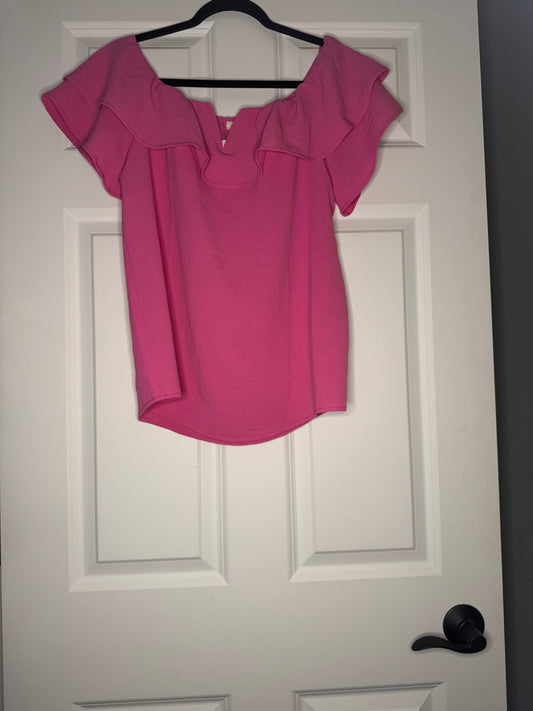 Les Amis off the shoulder blouse medium pink nwt 36.00
