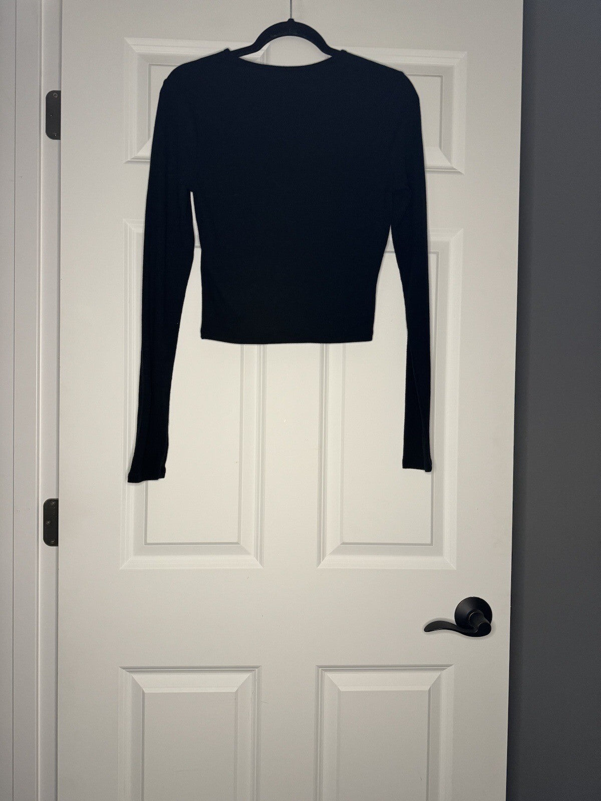Abercrombie Soft Af Essentials Ribbed Long Sleeve Black Large 