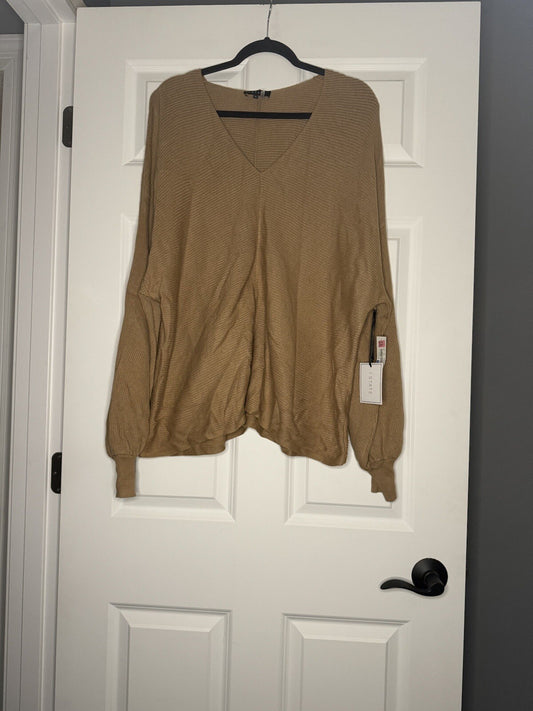 1. State Sweater Brown Ribbed Xl Nwt 