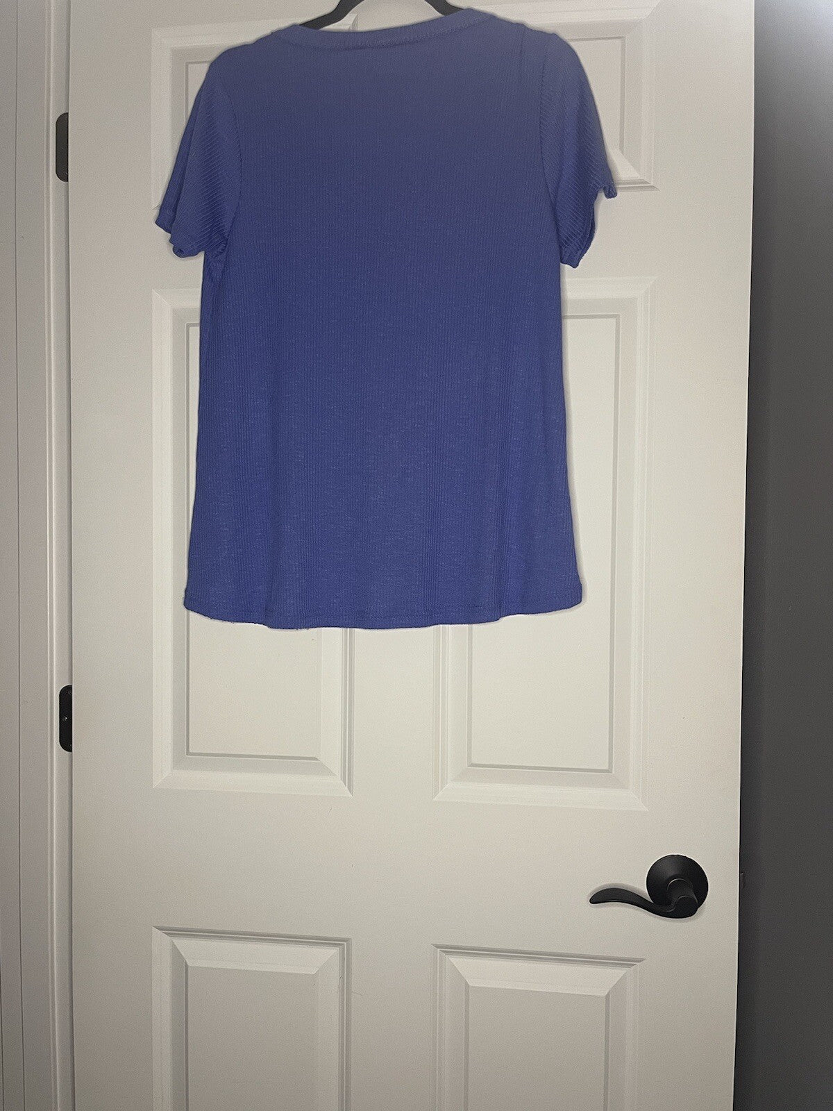 White Crow Ribbed V Neck T Shirt Medium Violet Blue Nwt 42.00