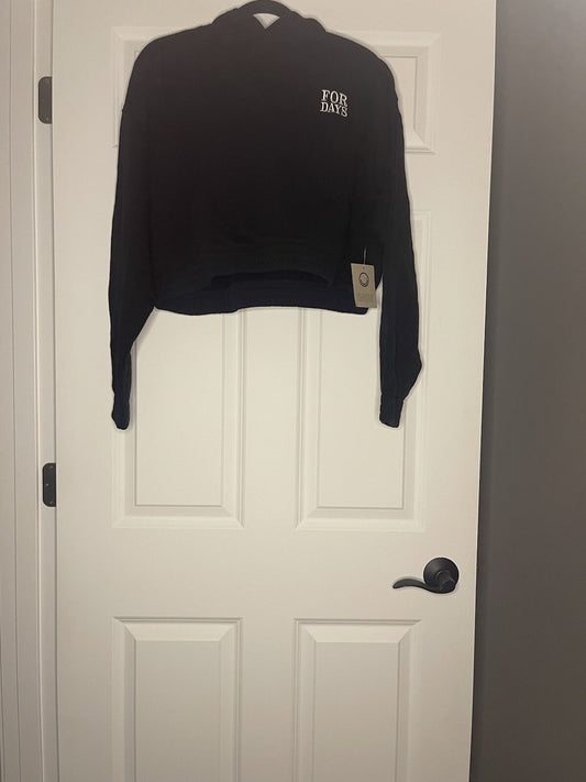 For Days Hooded Sweatshirt Black W White Xl Nwt 