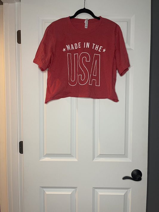Bella Canvas crop t shirt xl made in the usa red