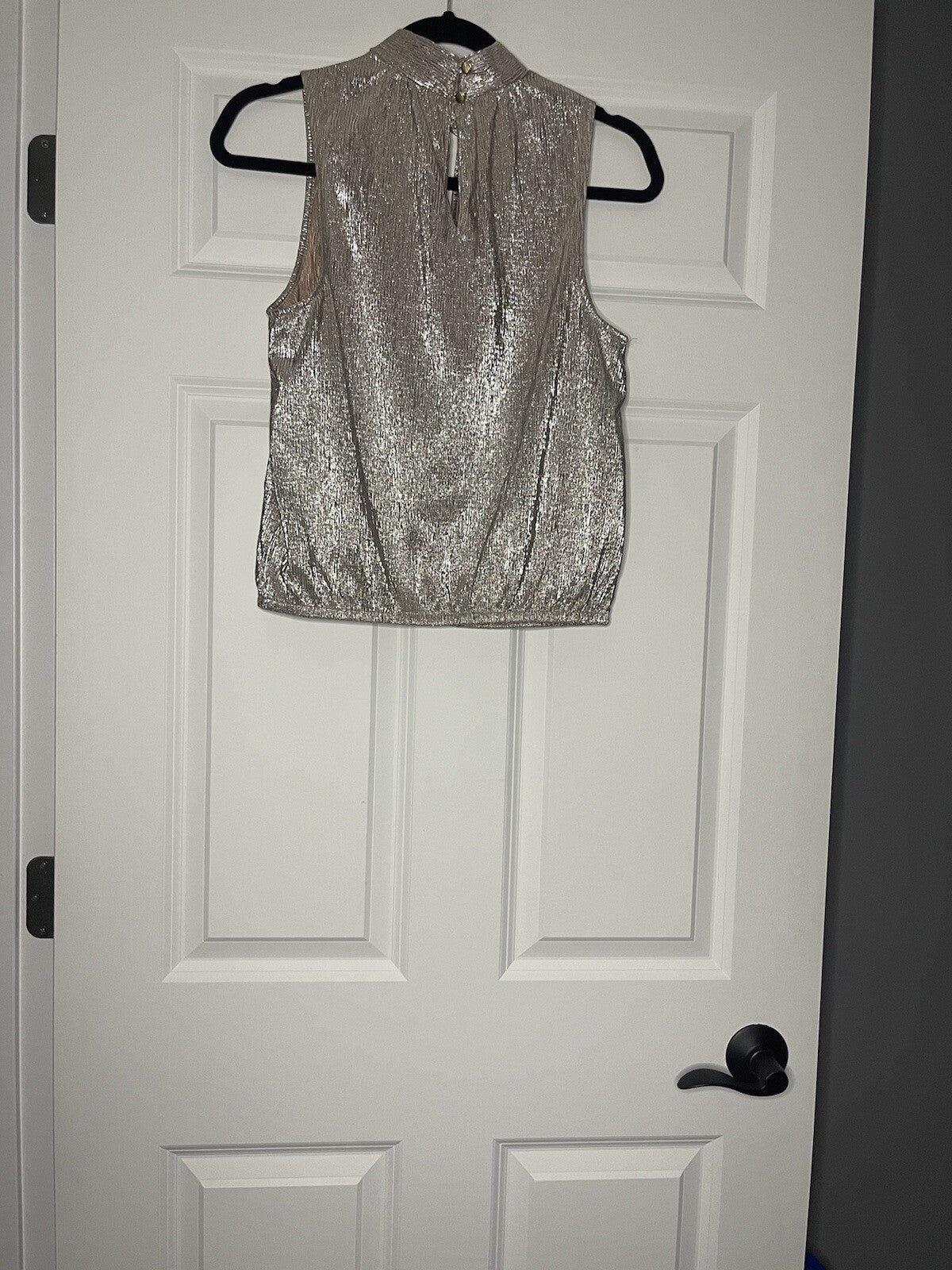 Express sleeveless blouse gold metallic small NWT