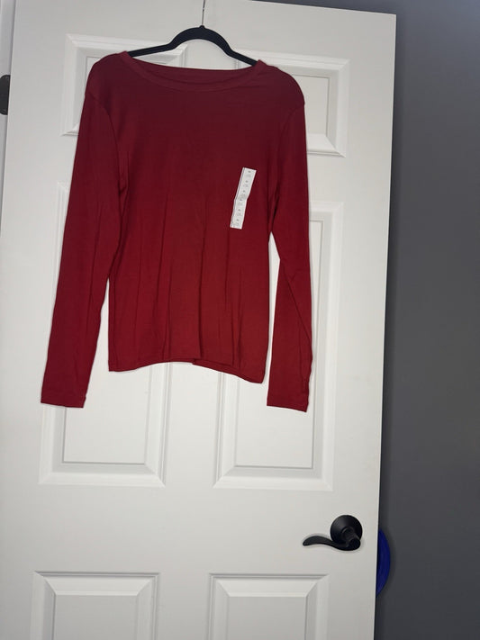 A New Day Long Sleeve Blouse Red Xl  Nwt 