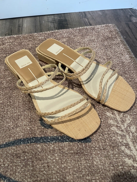 Dolce Vita Straw Sandals Tan Size 9