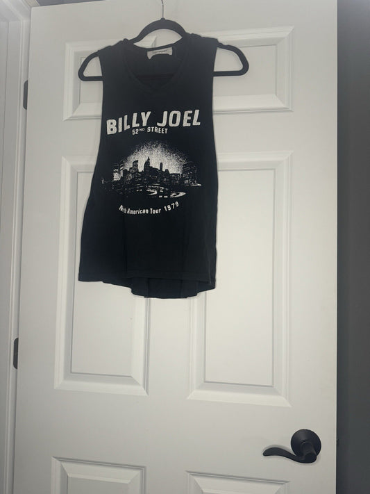 Daydreamer Sleeveless Cut Off Tank Medium Navy White Billy Joel 