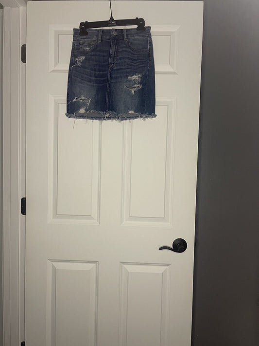American Eagle Super Stretch Curvy Hi-rise Mini Skirt 2 Distressed