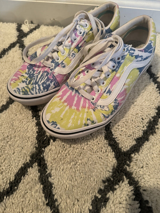 Vans Sneakers Women’s Size 8 Pink Blue White Lime Tie Dye 