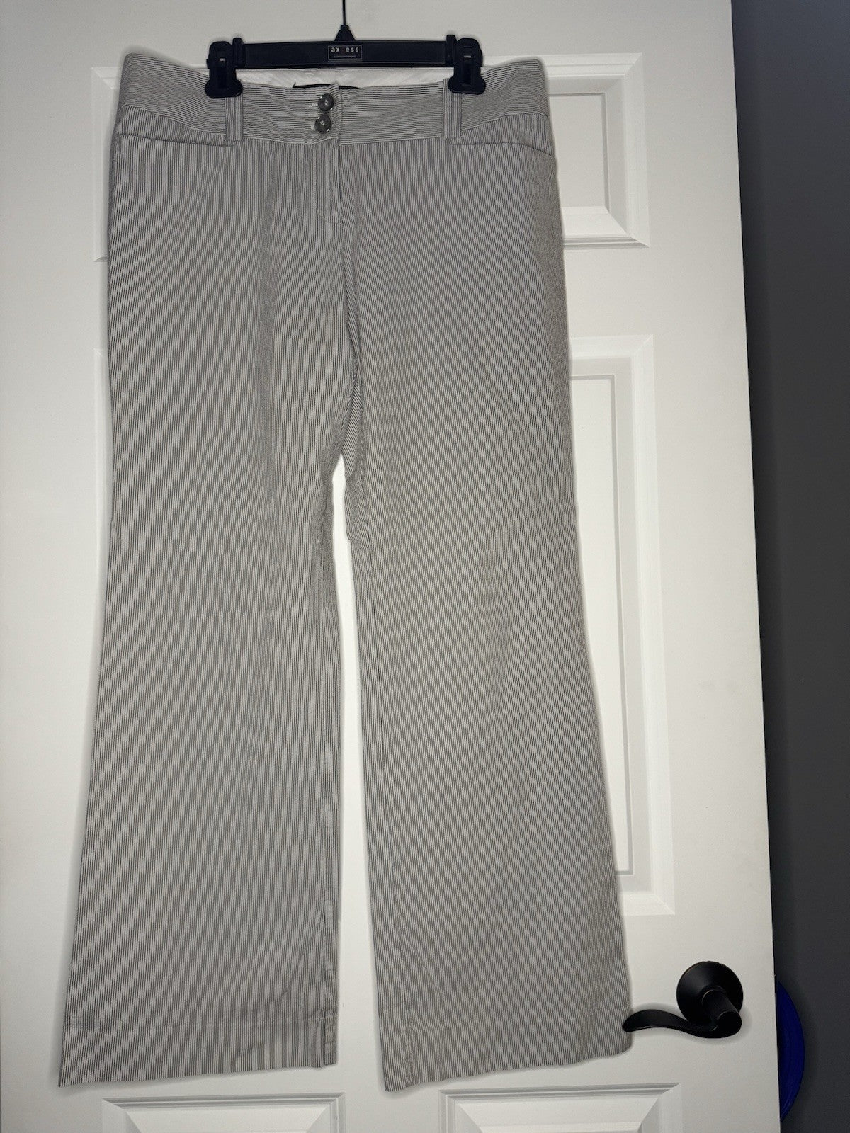 The Limited Drew Fit Slacks 12 Gray White Stripe 