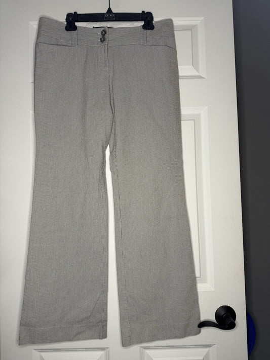 The Limited Drew Fit Slacks 12 Gray White Stripe 