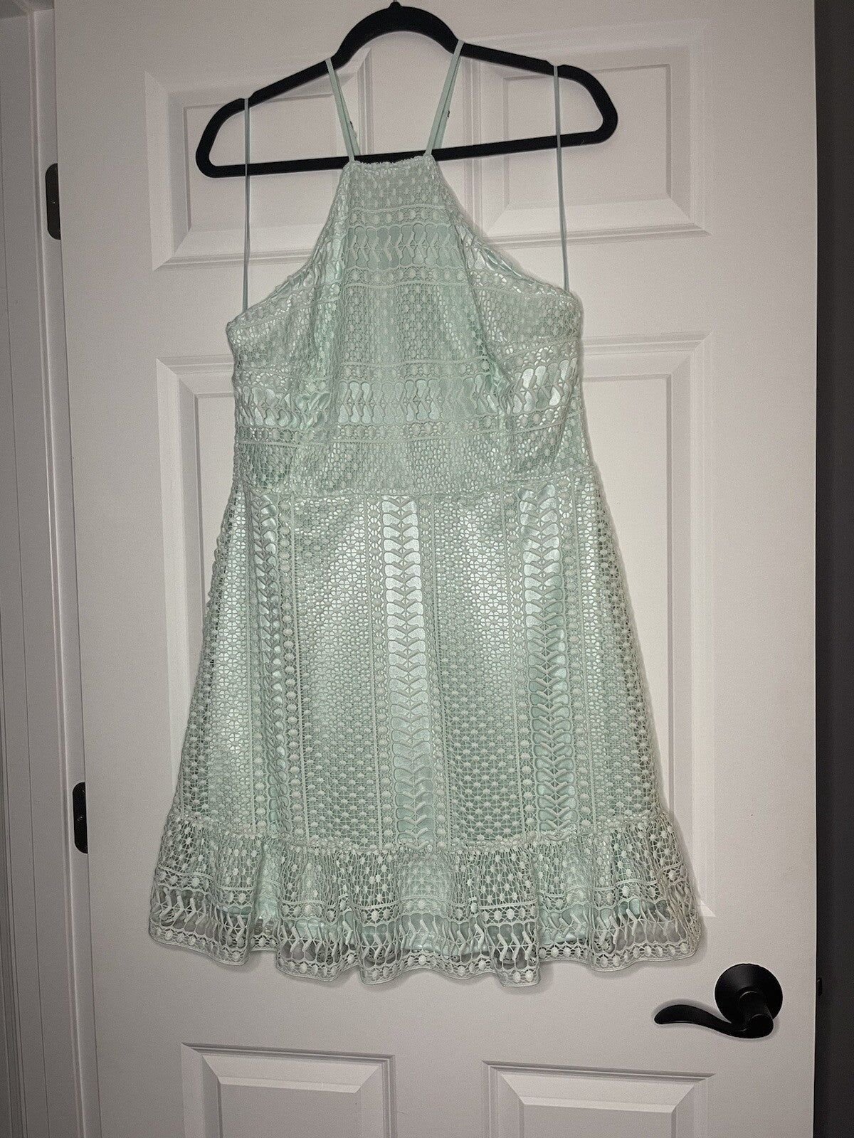 Venus Sleeveless Dress Size 14 Light Green Crochet 