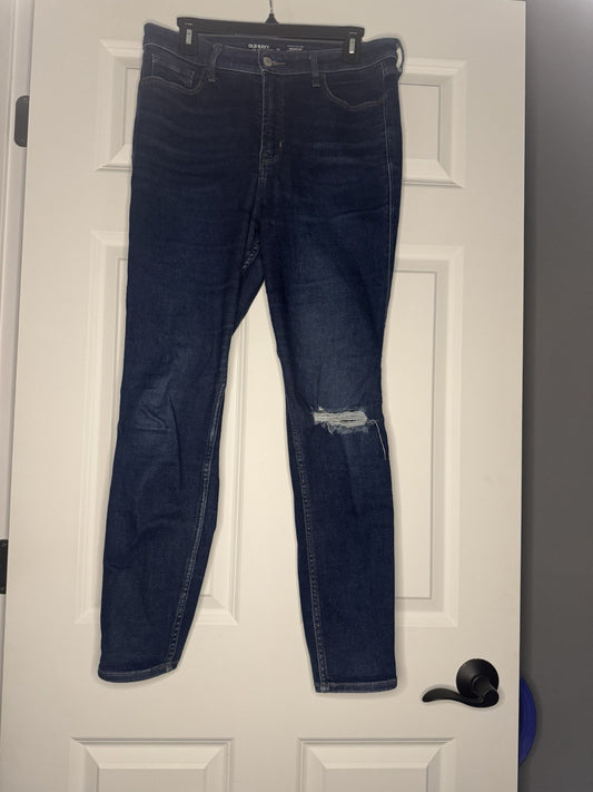 Old Navy 360 Stretch Extra High Rise Rockstar Super Skinny Jeans 12 Distressed 