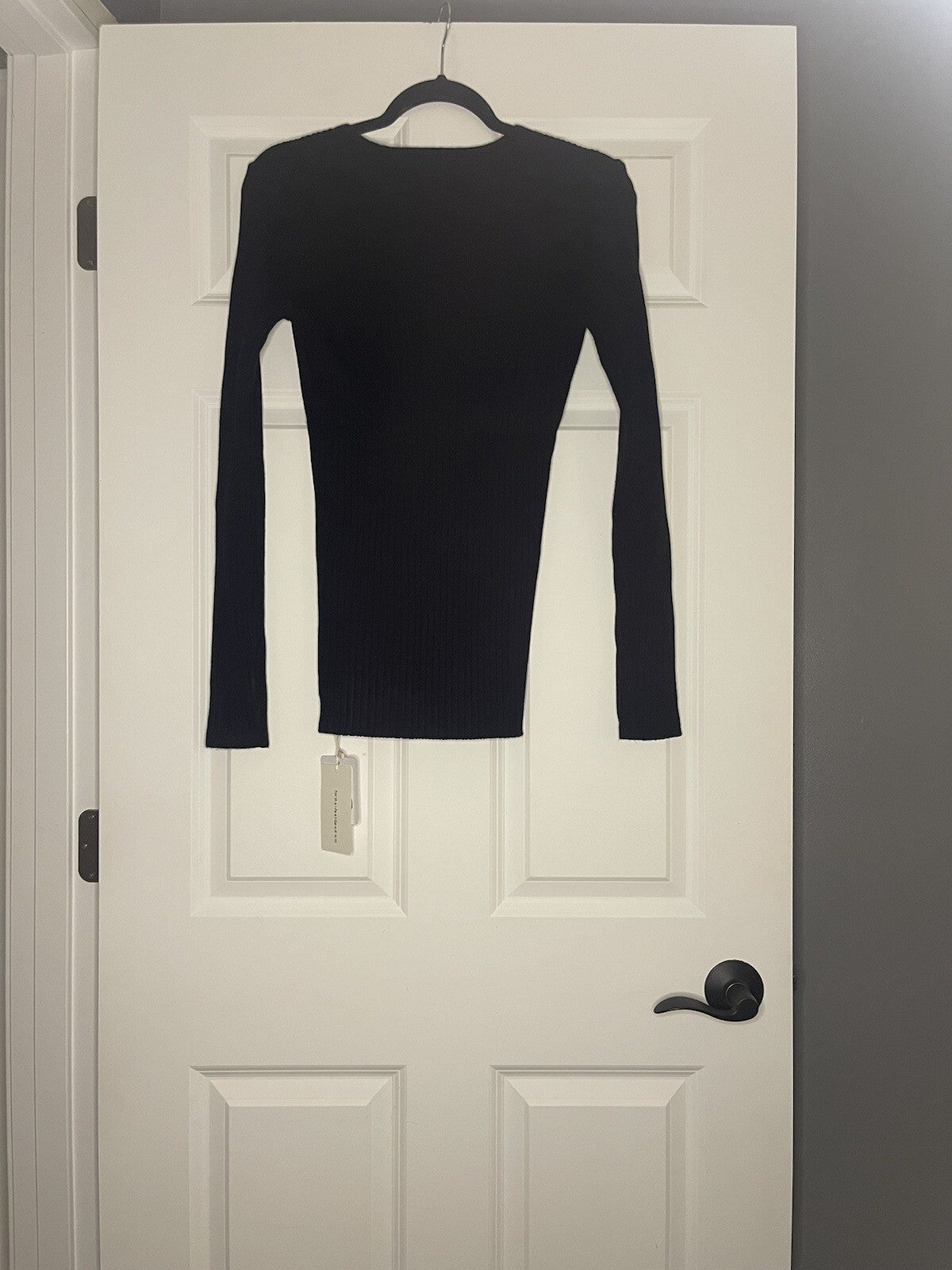 Commense Sweater 3 Buttons Sewn With Split In Bottom Rubbed Black Xl Nwt 