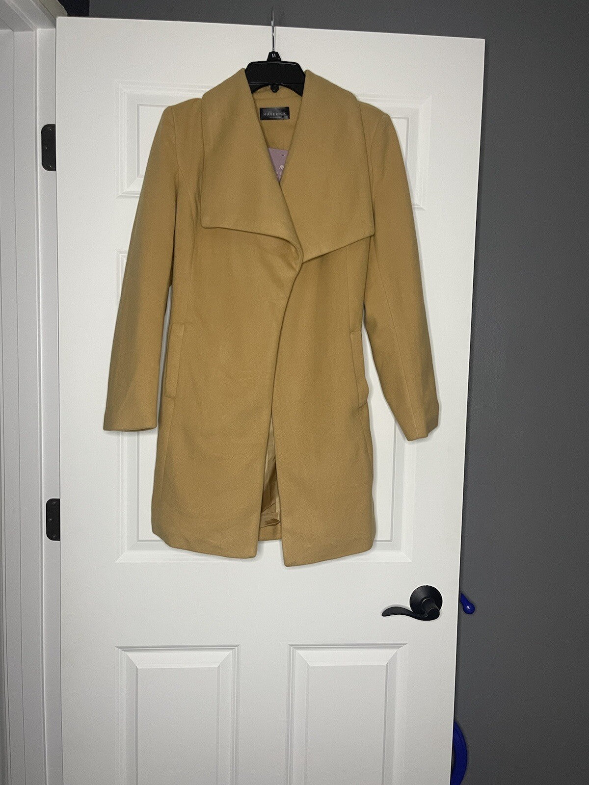 Maverick the collection small peacoat w belt camel NWT