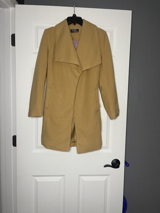 Maverick the collection small peacoat w belt camel NWT