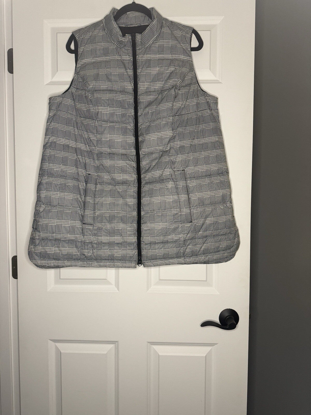 J Jill Down Puffer Vest 1x Black Cream Nwt 159