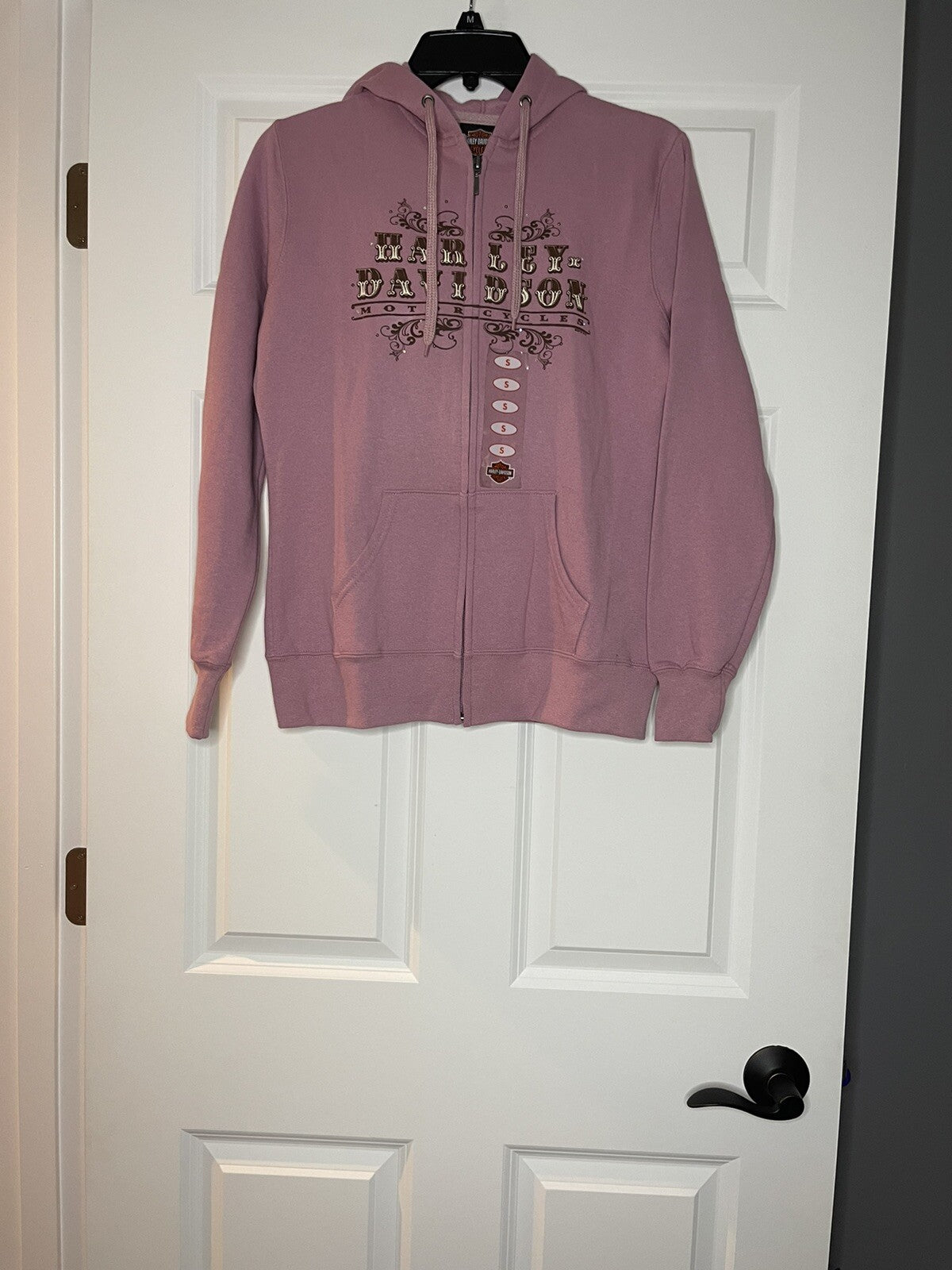 Harley Davidson wieblers davenport full zip up hoodie small mauve NWT