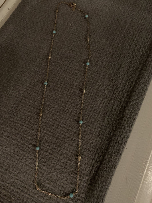 Lia Sophia Gold & Teal Necklace 