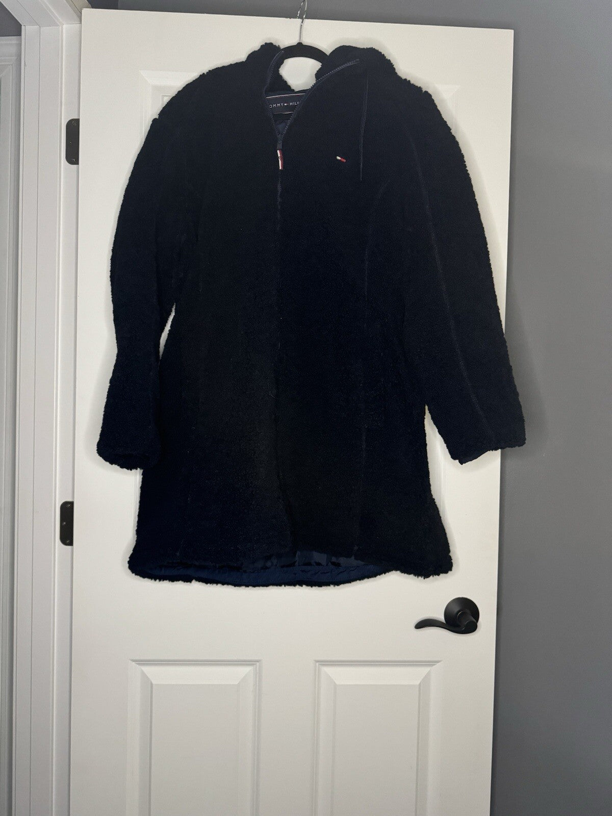 Tommy Hilfiger Sherpa Coat Navy Xl W Attached Hood