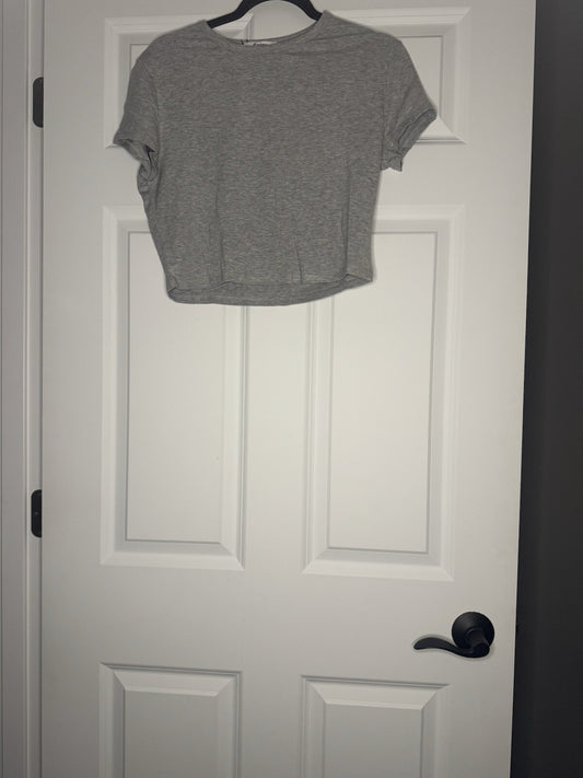 Chyrii 2 Piece Outfit Set Gray Short Sleeve And Skirt Xl Nwt 