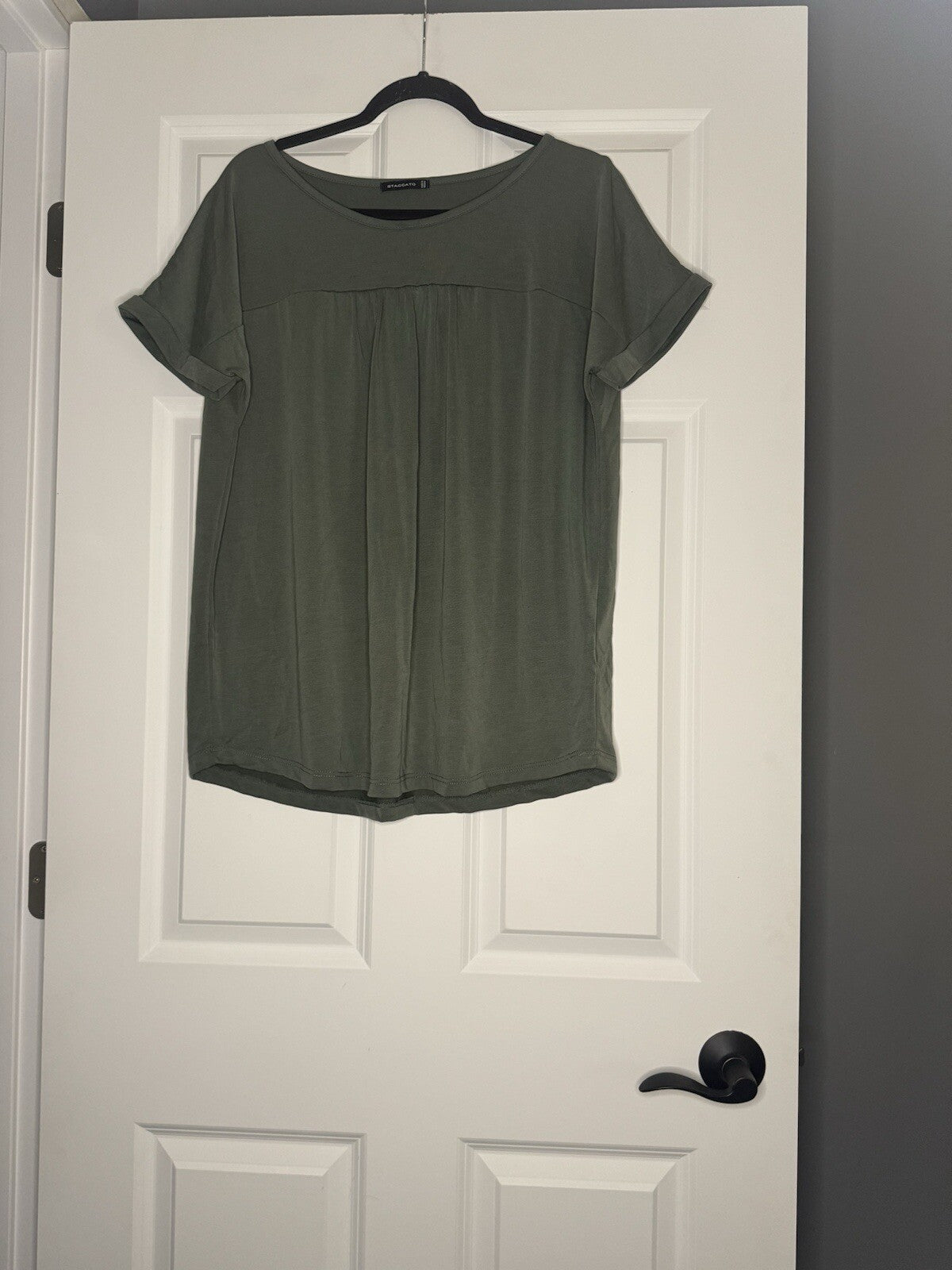 Staccato Short Sleeve Blouse Xl Green 