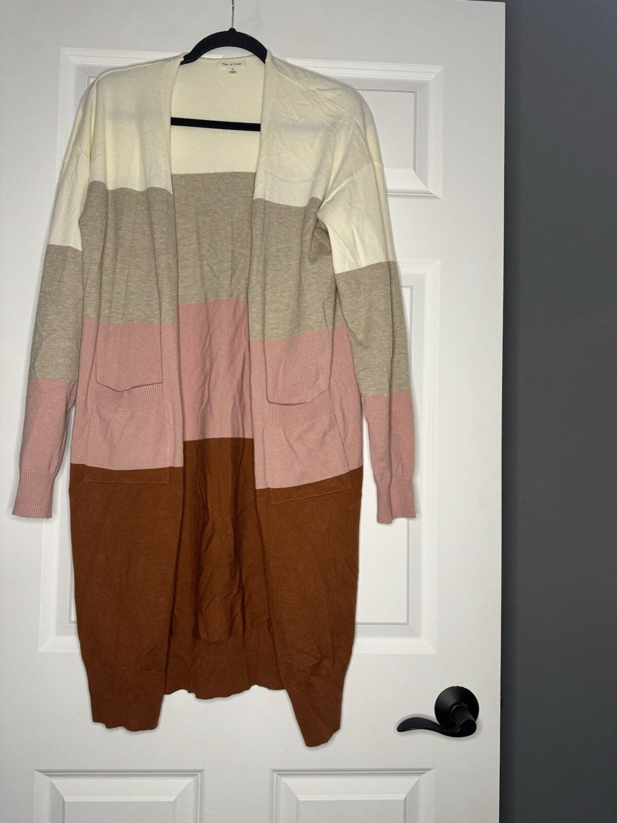 Tea N Rose Cardigan Xl Cream Pink Orange 