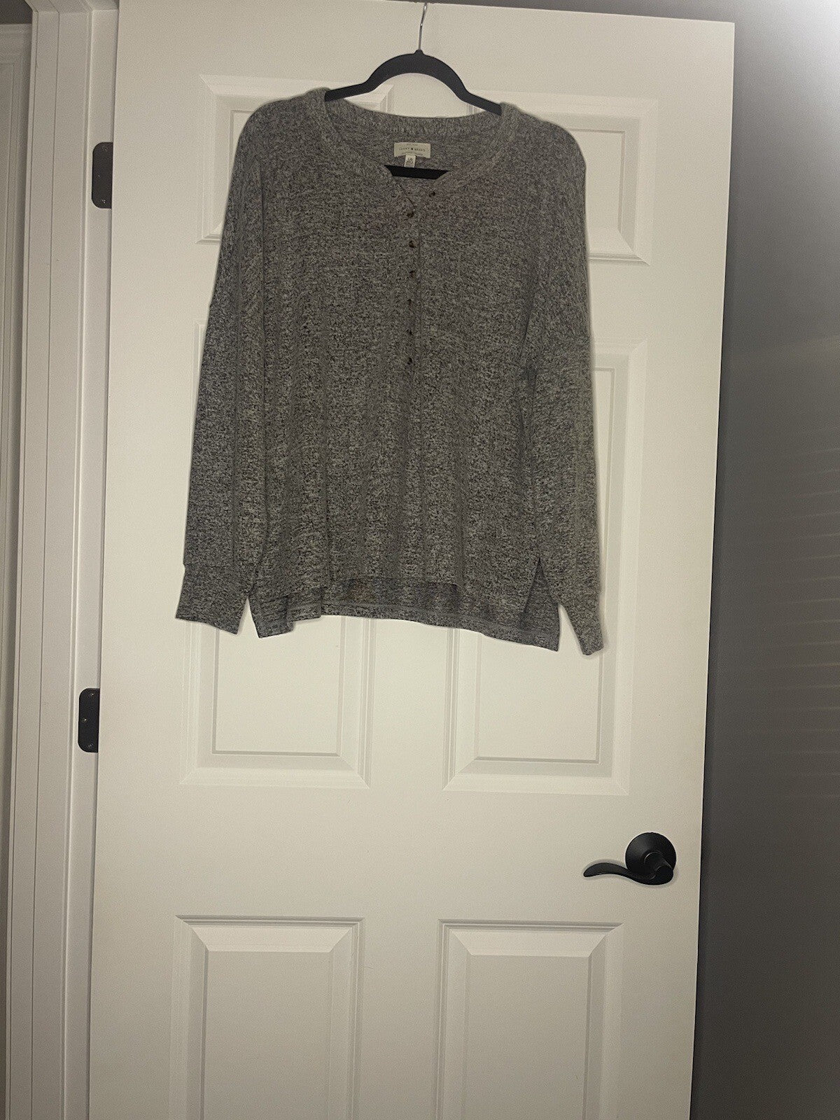 Lucky Brand Long Sleeve Blouse Heathered Gray Large