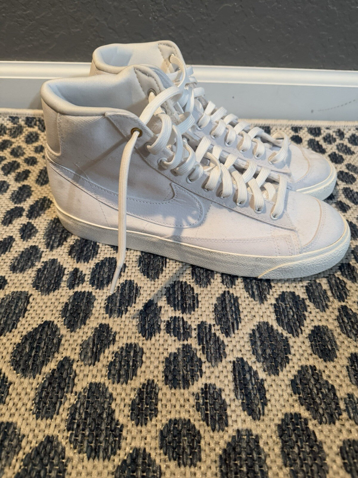 Nike High Top Sneaker White 10 Some Markings That May Come Out In Wash