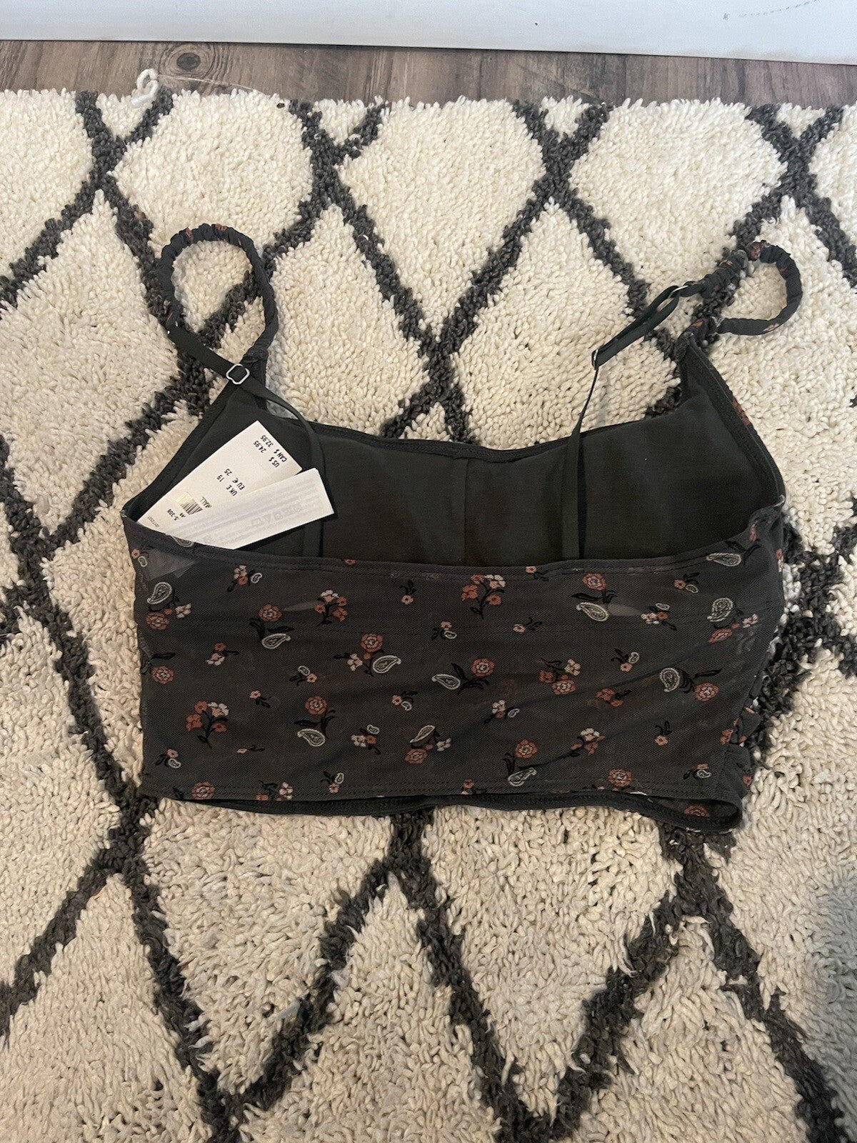 Gilly Hicks Bralette Green W Multi Floral Nwt 