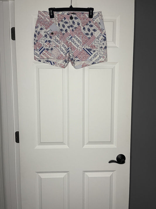 Wallflower denim deluxe shorts size 13 white red blue floral multi print