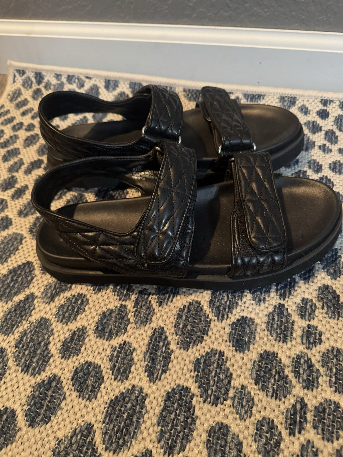 A New Day Black Strap back Sandals Size 10