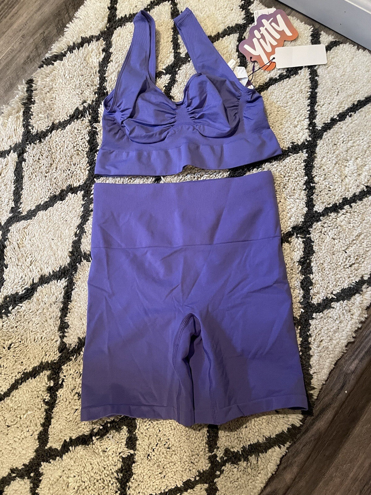 Yitty 2 Piece Outfit Nearly Naked Shaping Bra And Shorts Xl/xxl Periwinkle Nwt