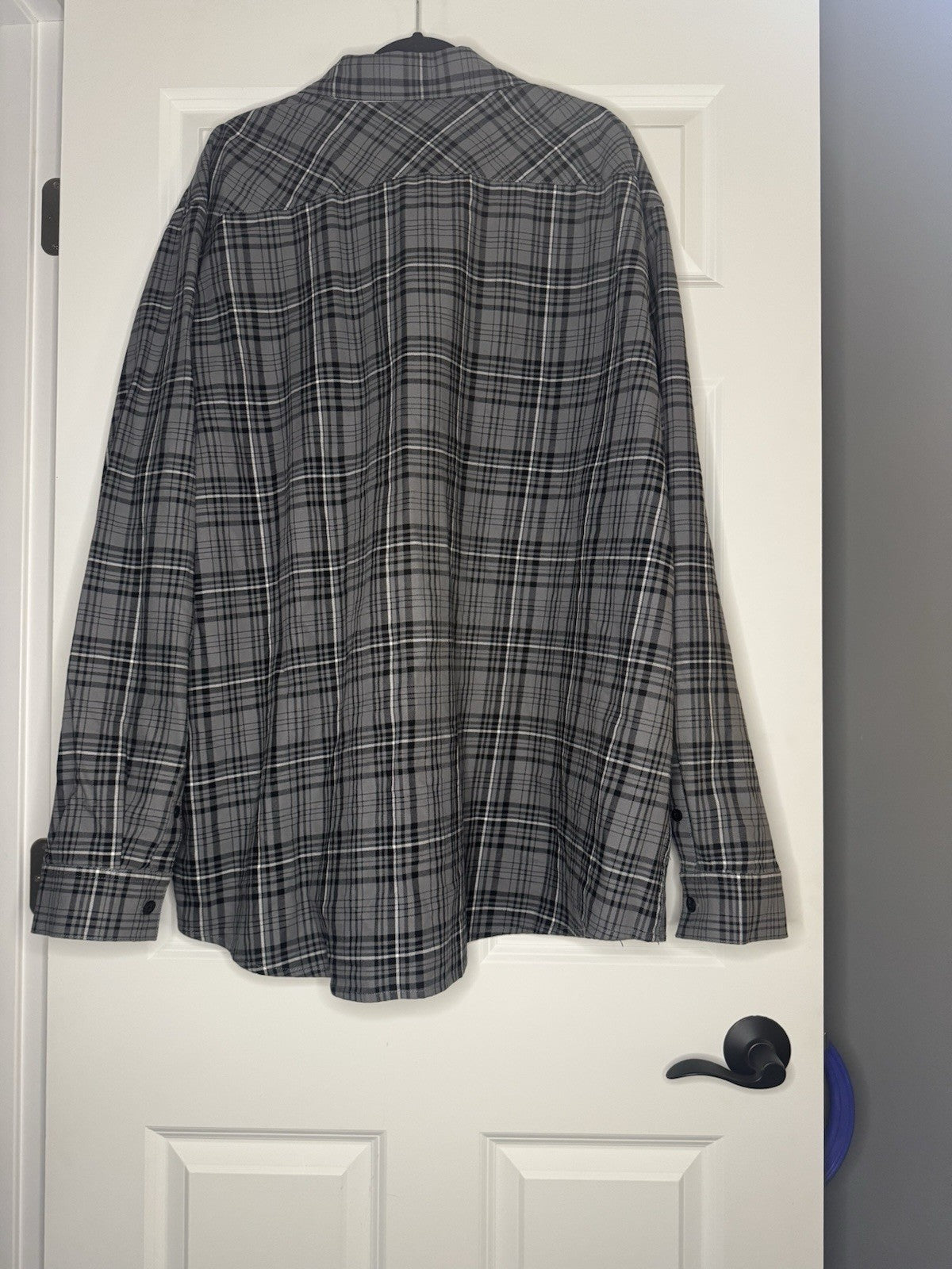 Harley Davidson Button Up Men’s Long Sleeve 4xl Gray Black White Plaid