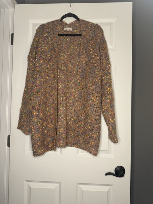 Adora Cardigan Large Purple Yellow Blue Orange Green Mix