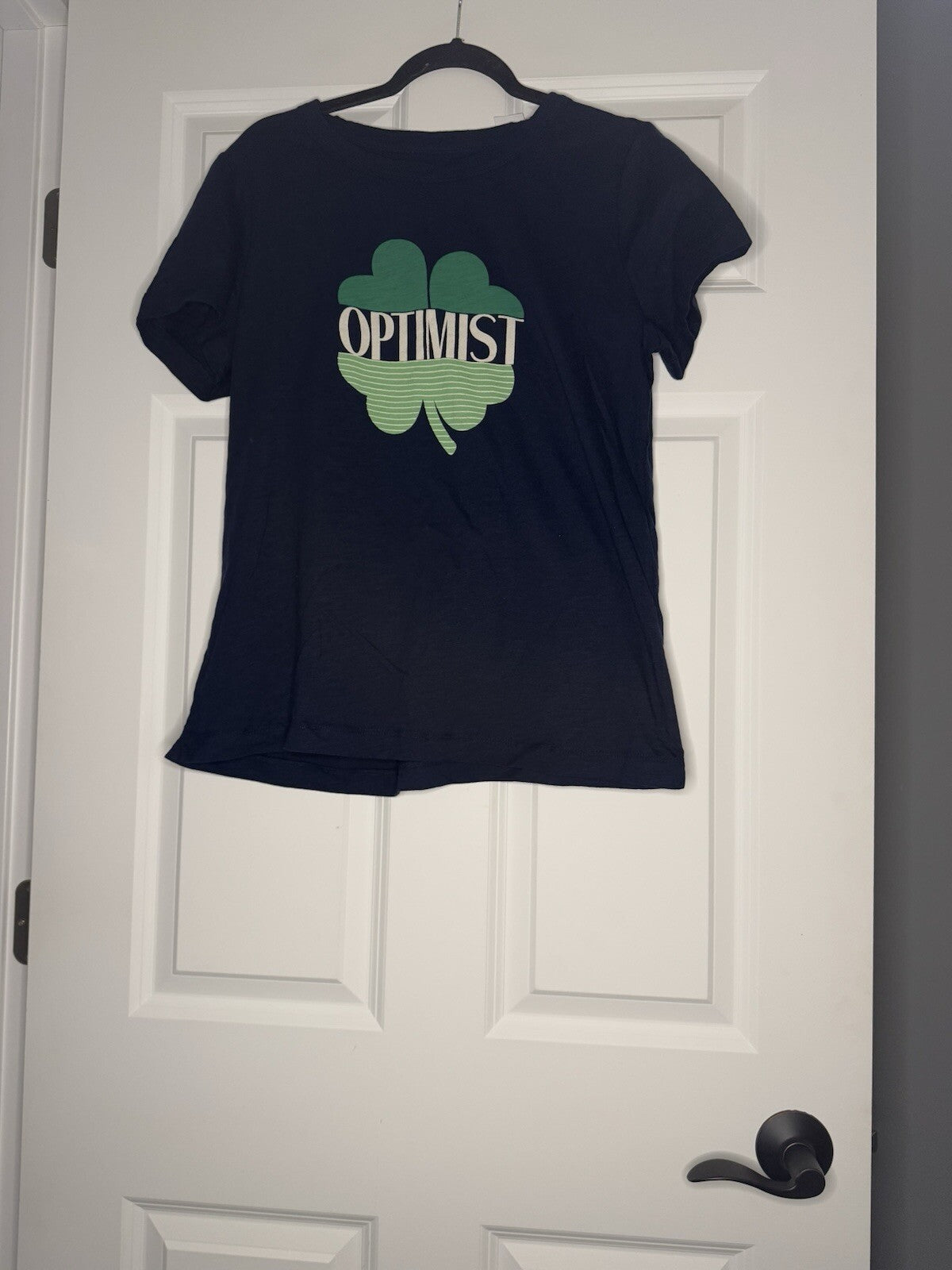 Loft Short Sleeve T Shirt Large Optimist Shamrock Navy W Green Nwt 