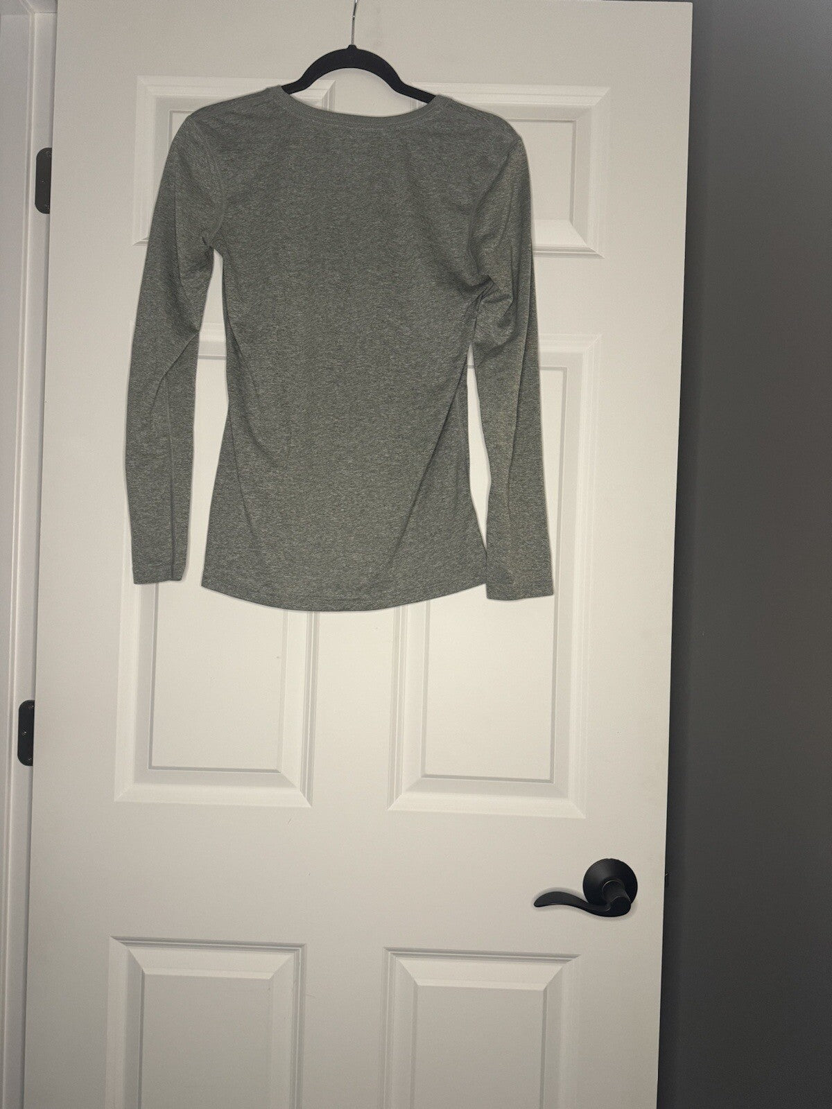 Nike Dri Fit Regular Fit Long Sleeve Top Small Gray Heathered