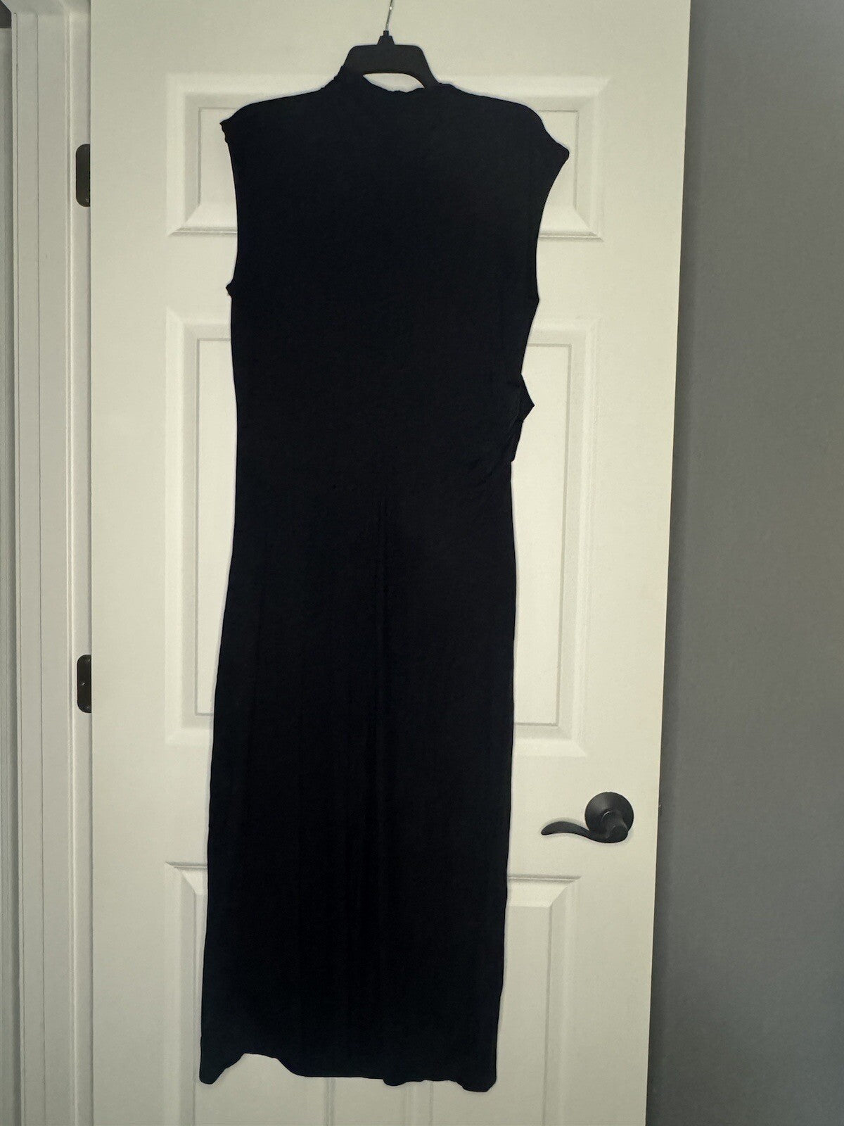 Old Navy Sleeveless High Neck Dress Xl Tall Black Cinched Sides 