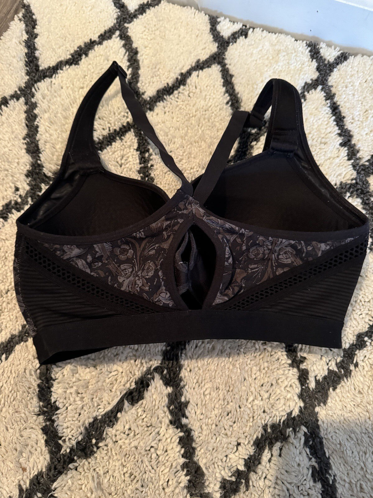 Victorias Secret Knockout Bra Front Zip 32ddd Black Brown Gray Print 