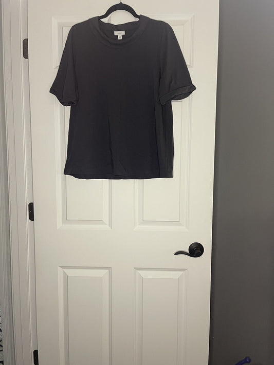 Pure Jill Large Short Sleeve Turtleneck Blouse Blueish Gray New With Tags 