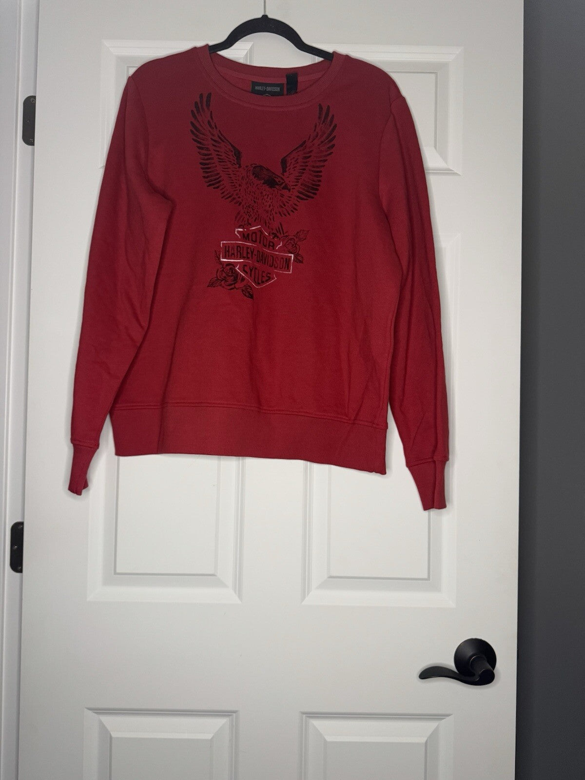 Harley Davidson Crew Sweatshirt Xl Red With Black Graphics Women’s  Nwt 