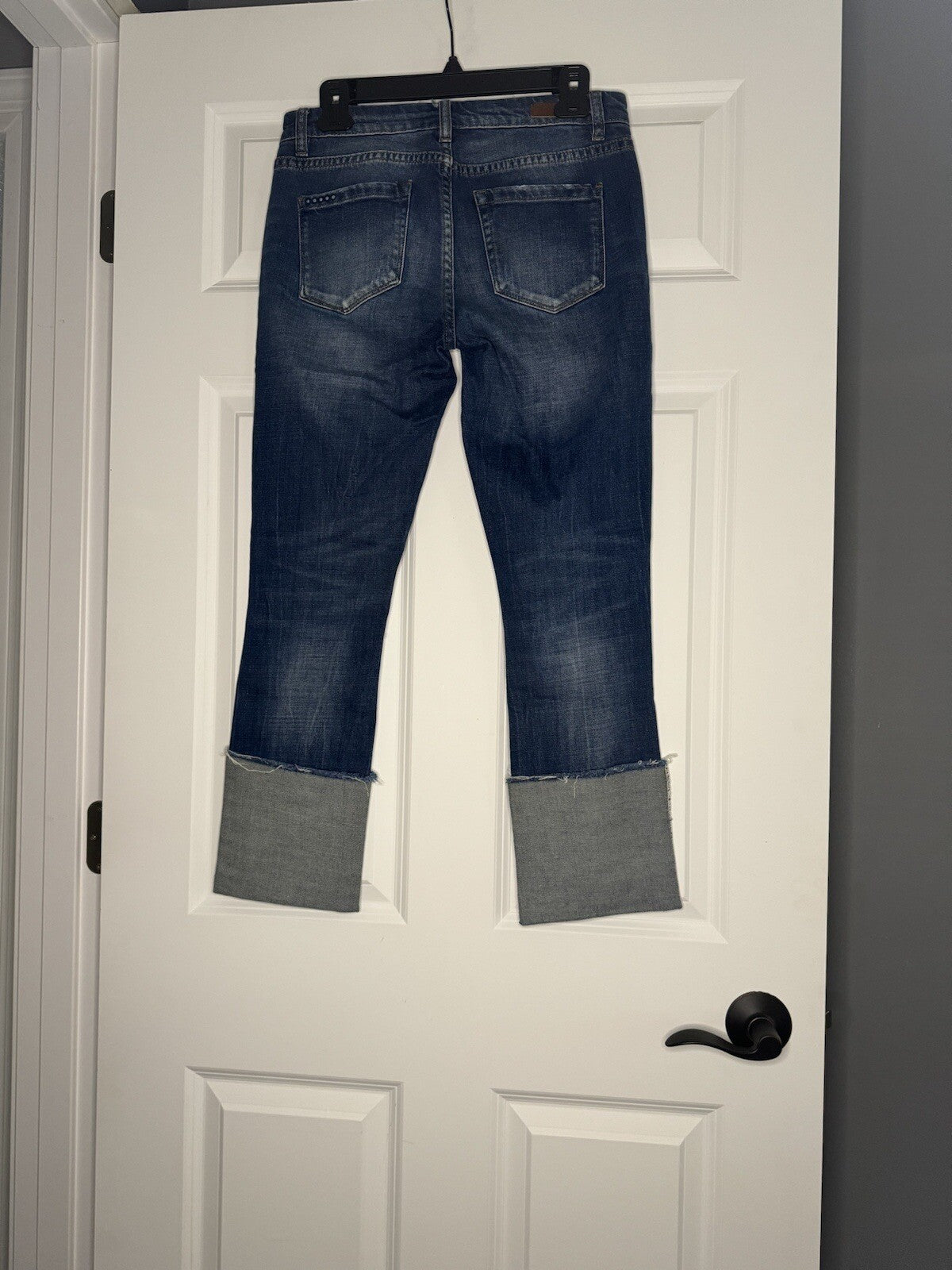 Blank NYC Deep Cuff Straight Jeans Size 25 Distressed