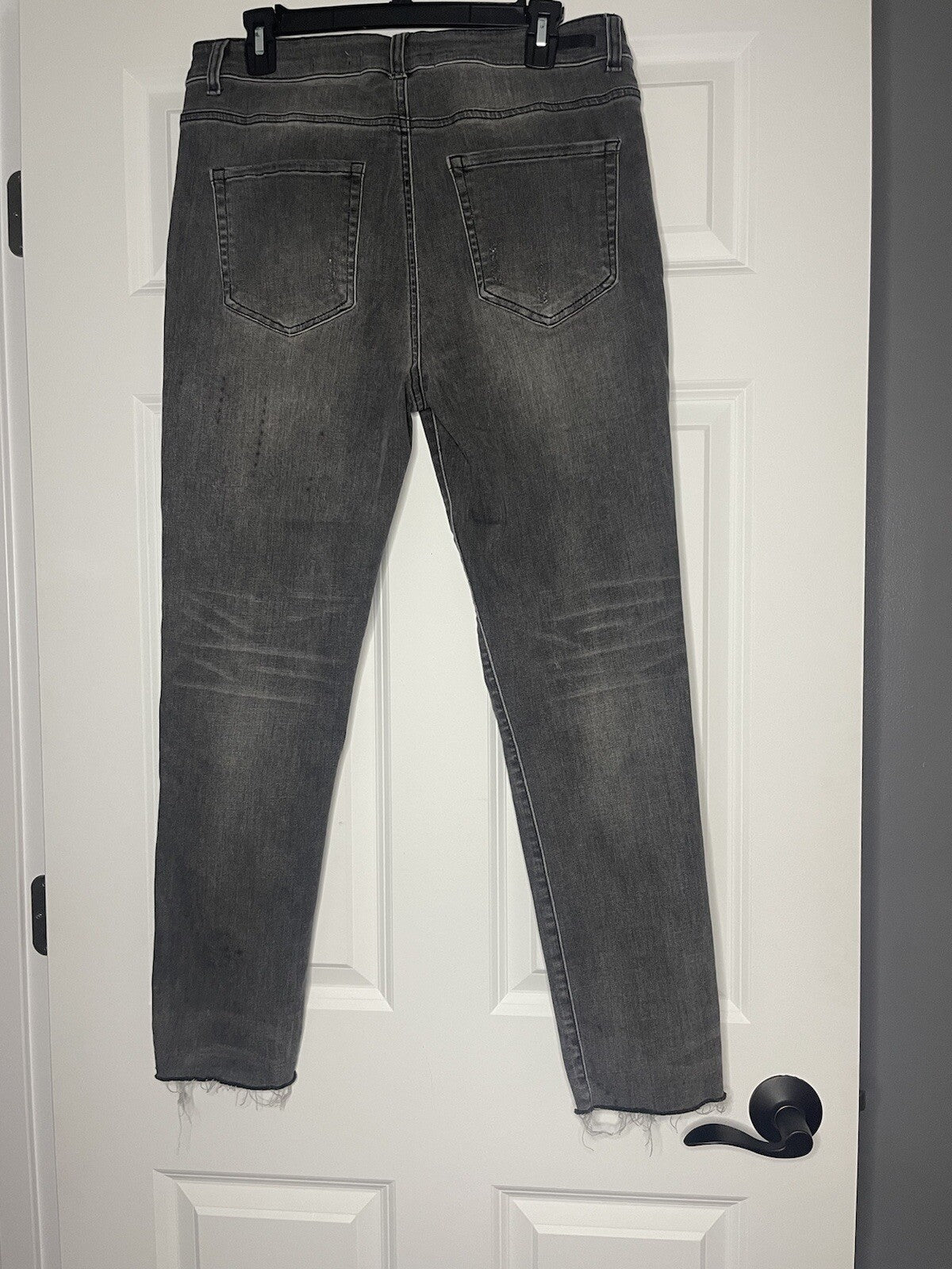 Risen los angelos jeans 32w size 15 charcoal distressed skinny 
