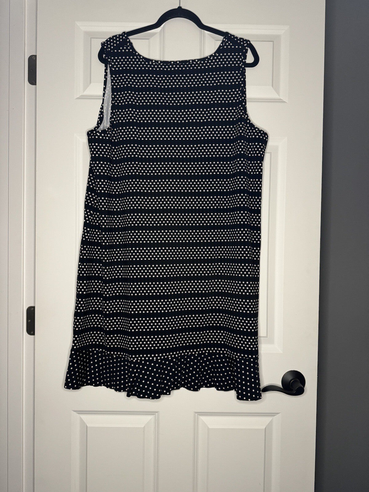 Lands End Swimsuit Coverup 2xl Black With White Polka dots 