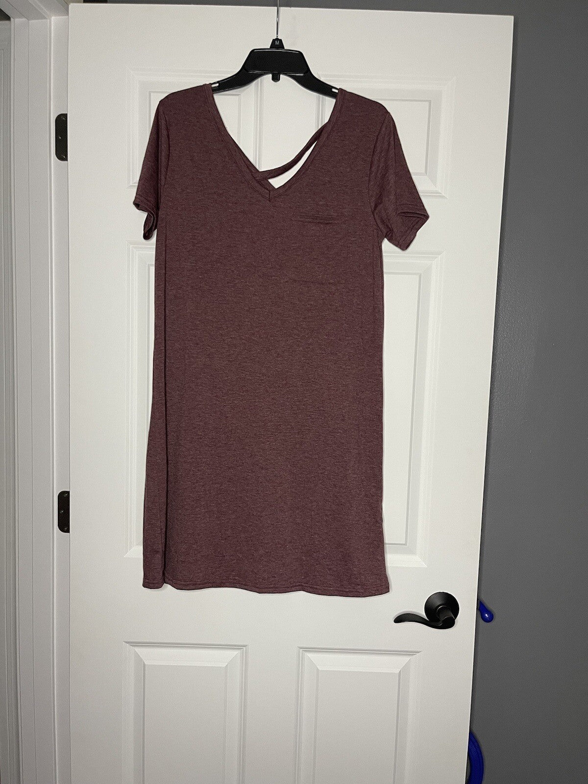 Yelete short sleeve dress medium heathered maroon NWT