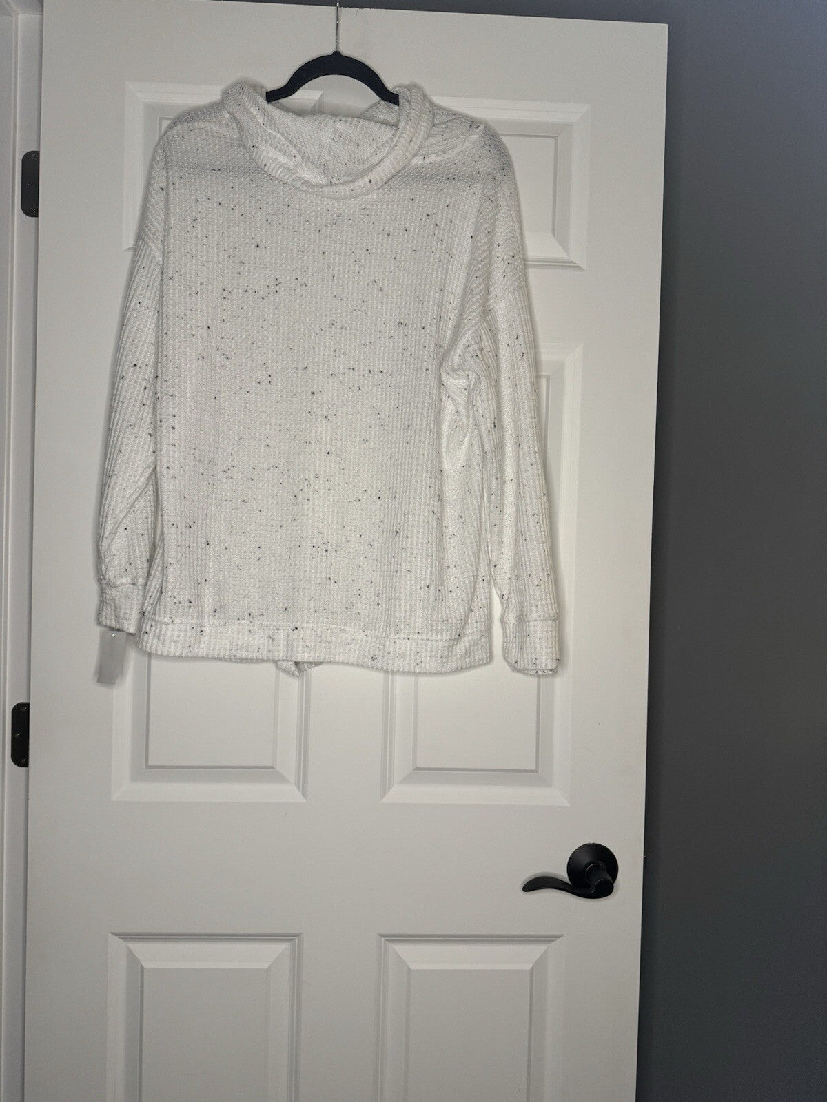 The Sweatshirt Project Cowl Neck Sweater Xl White W Black Buttons On Left Nwt 