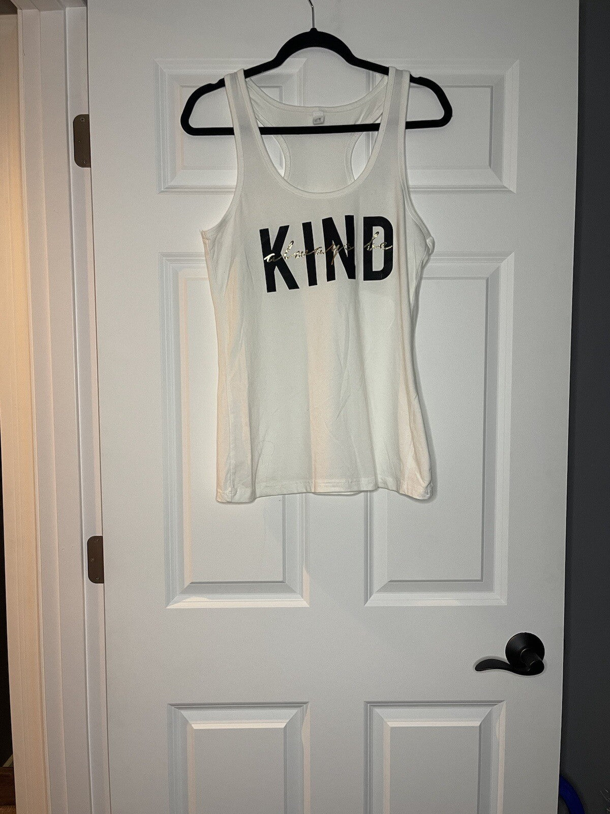 Next level tank xl always be kind in black and gold