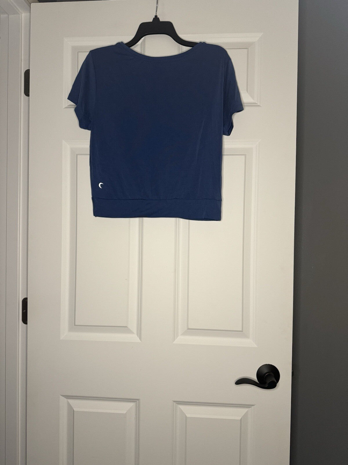 Zyia Active Short Sleeve Twist Front Top Large Blue 