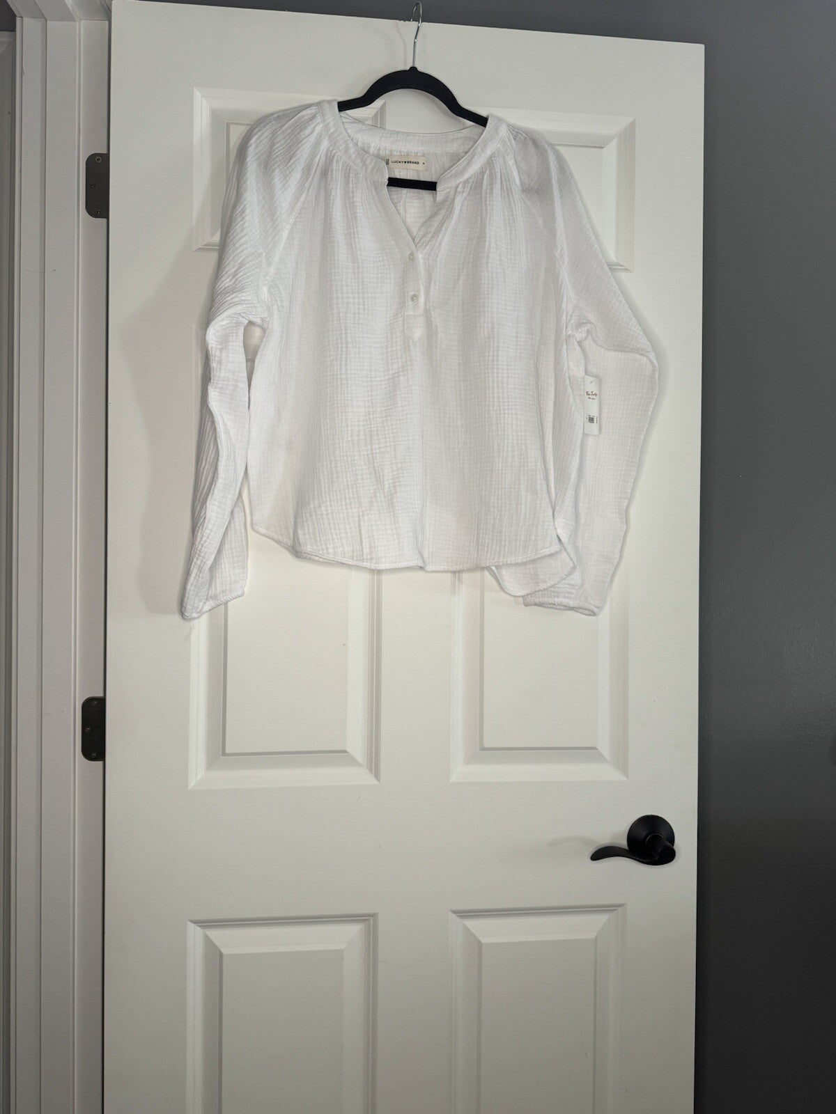 Lucky Brand Long Sleeve Top White Medium Nwt Msrp 89.50