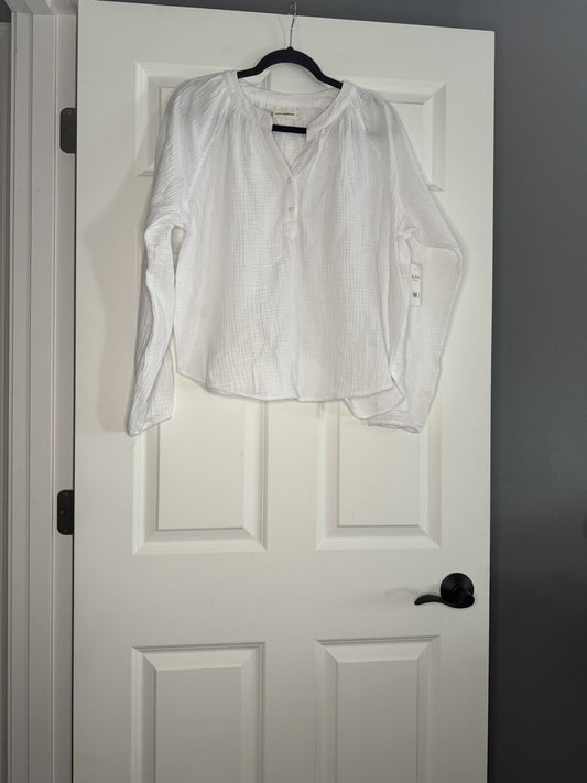 Lucky Brand Long Sleeve Top White Medium Nwt Msrp 89.50