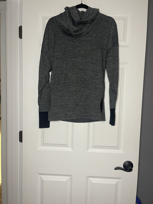 Athleta small cowl neck sweatshirt gray black mix